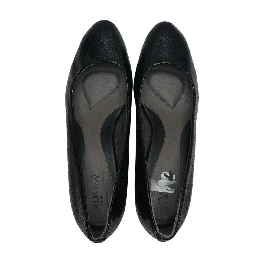 Eurosoft by Sofft Trichelle Black Snakeskin Print Pumps‎ Heels Womens 9